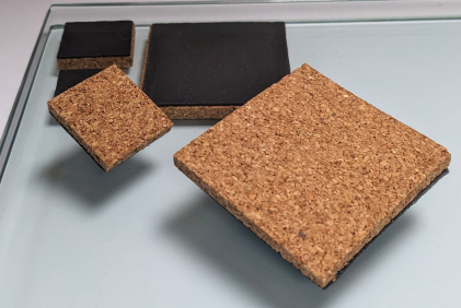 Coussinets de liege protection en verre