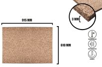 Dalles en liège 3mm  (915mmx610mm) - à grains moyens - 4